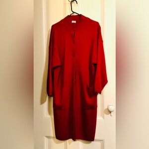 RODIER Vibrant Red Knit Cardigan